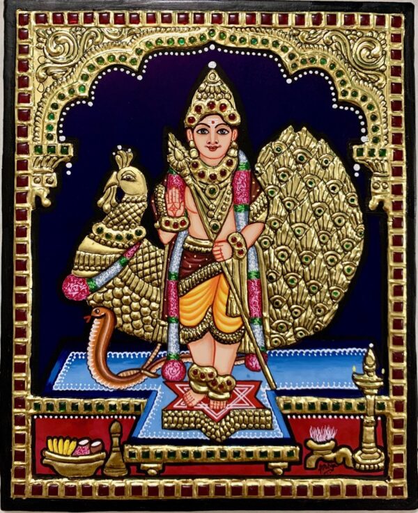 Sri Muruga - Tanjore Painting